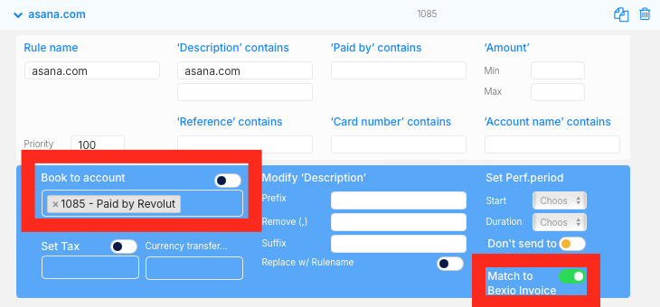 Accrio Rule Configuration
