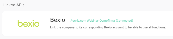 Open company settings in accrio