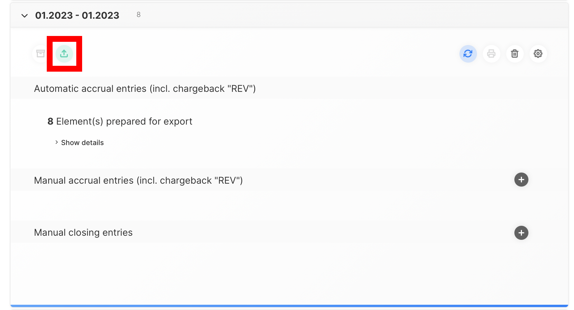 Send the calculated accruals
