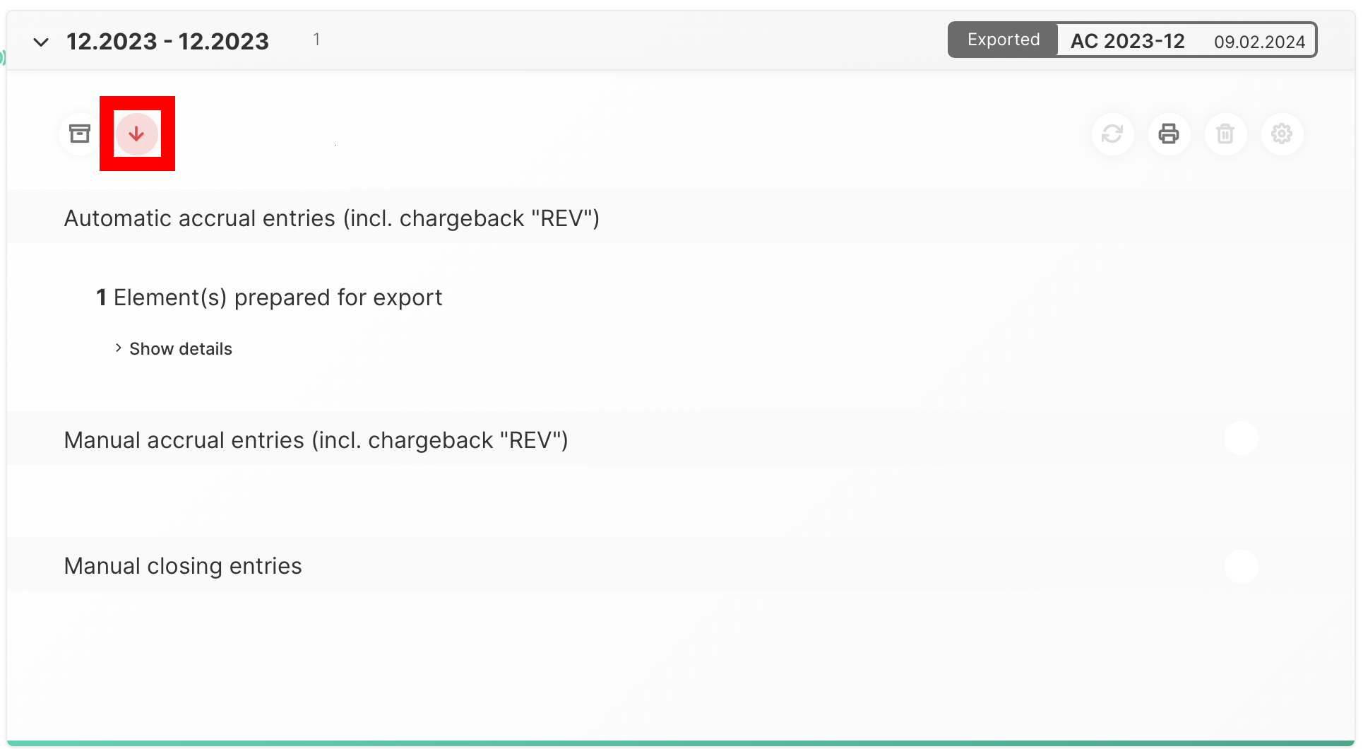 Undo the sent accruals