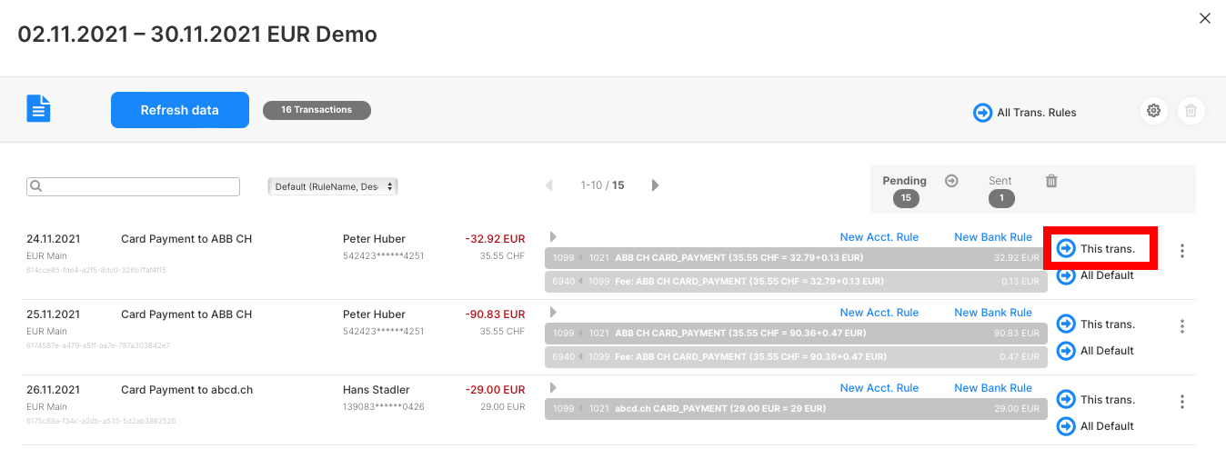 Send one transaction