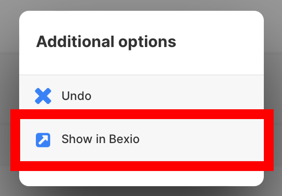 View transaction in bexio