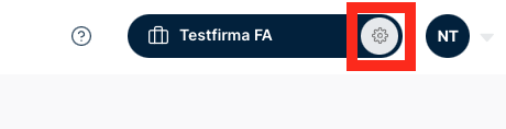 Open company settings in accrio