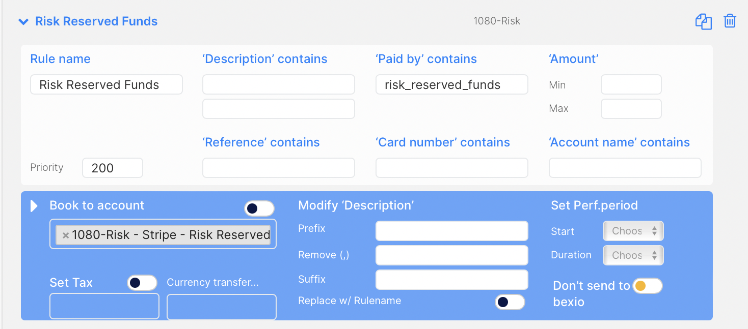 Refund Transaction Rule for Stripe Import in Bexio