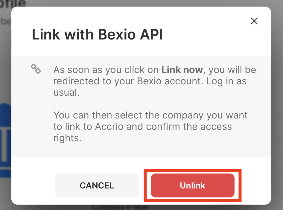 Open company settings in accrio