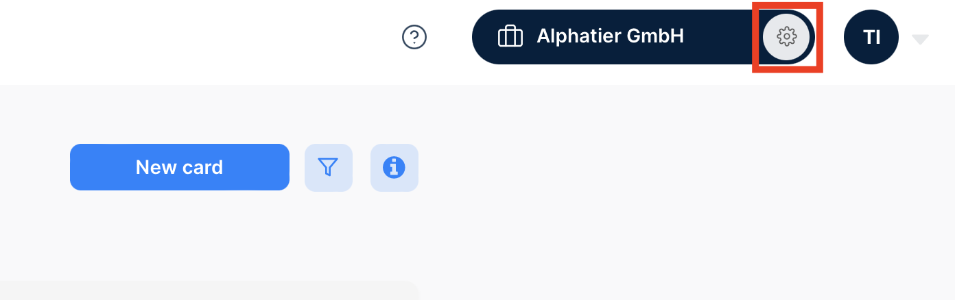 Open company settings in accrio